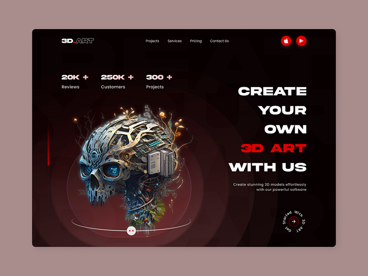 3D ART - Landing Page Design by Code Theorem on Dribbble