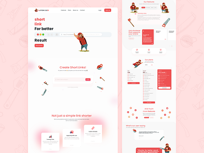 Lumberjack link shortener landing page app design illustration landingpage logo ui ux