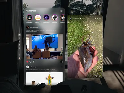 Instagram Spatial UI - Apple Vision Pro apple vision apple vision pro ig instagram instagram ui social media social media ui spatial design spatial ui ui virtual reality vr vr ui