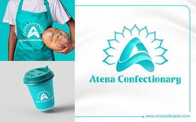 Atena Confectionary logo design branding confectionary logo graphic design logo logodesigner masoud nazari monogram