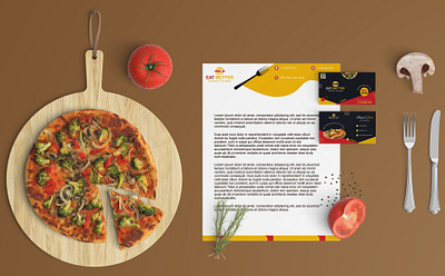 Food Stationery Mockup Design branding graphic design