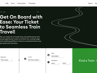 Landing page - Train Ticketing Platform design ticketing tourism train ui