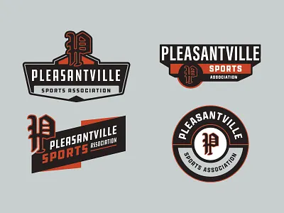 Pleasantville Sports Association Logo Options baseball branding baseball logo iowa iowa sports softball branding softball logo sports branding sports logo sports web design sports website team logo volleyball logo
