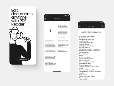 PDF Reader - App UI Design graphic design pdf reader ui ui design uiux uiux design ux design