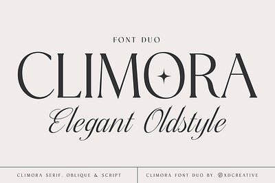 Climora Font Duo app book branding design editorial elegants feminine font geometric sans graphic design illustration logo luxurious magazine old style sans serif typography ui