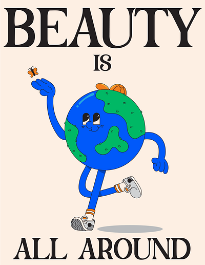 Beauty is All Around beauty cartoon design earth illustration vector world