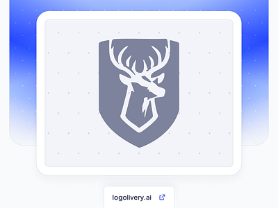 "A Deer on the Shield" — Logotype Design | LogoliveryAI ai powered logo deer deer on the shield logo logo ai logo design logo generator logotype shield svg
