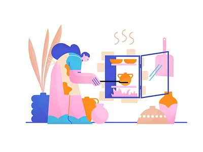 Making pots art colorful design flatdesign illustration vector