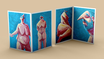 how to learn to live with the only body we have until death acrylic art blue body characterdesign illustration naked nu orange paint painting