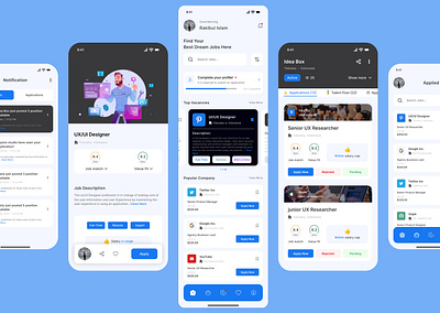 Job finder app app design graphic design illustration ui ux