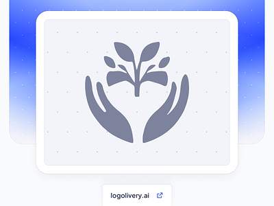 "Hands with a Plant" — Logotype Design | LogoliveryAI ai powered logo hands hands with a plant logo logo ai logo design logo generator logotype plant svg