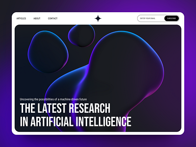 AI Blog Hero Section abstract ai blog concept dark design inspiration landing page modern technology blog ui ux ux ui web design