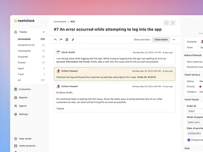 Simplify tickets, amplify support with neetoDesk customer design minimal neeto product ticket ui ux