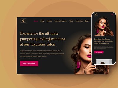Beauty Salon branding clean color creative design figma graphic design icons illustration landing page ui website