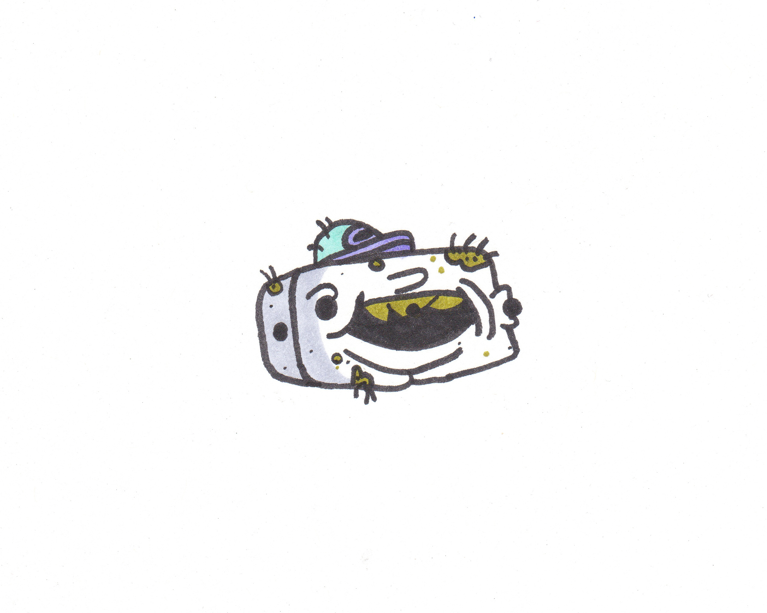 Blockhead blockhead cap cartoon character dirty drawing fun funny hand drawn hat head illustration laughing markers quirky smile weird