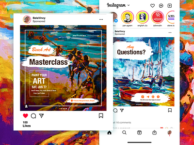 Instagram Posts for the Art Studio Event. art studio graphic design instagram instagram posts instagram stories social media ui ui design