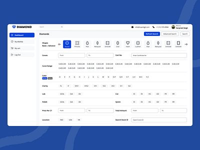 Diamond Dashboard admindashboard adobe illustrator adobe photoshop adobe xd adobexd dashboard design diamond diamonddashboard diamonds illustration mobile app mobile ui photoshop productdesign ui uiux website