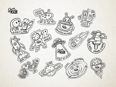 Sticker Set artwork design flat graphic design icon illustration sketches stickers vector