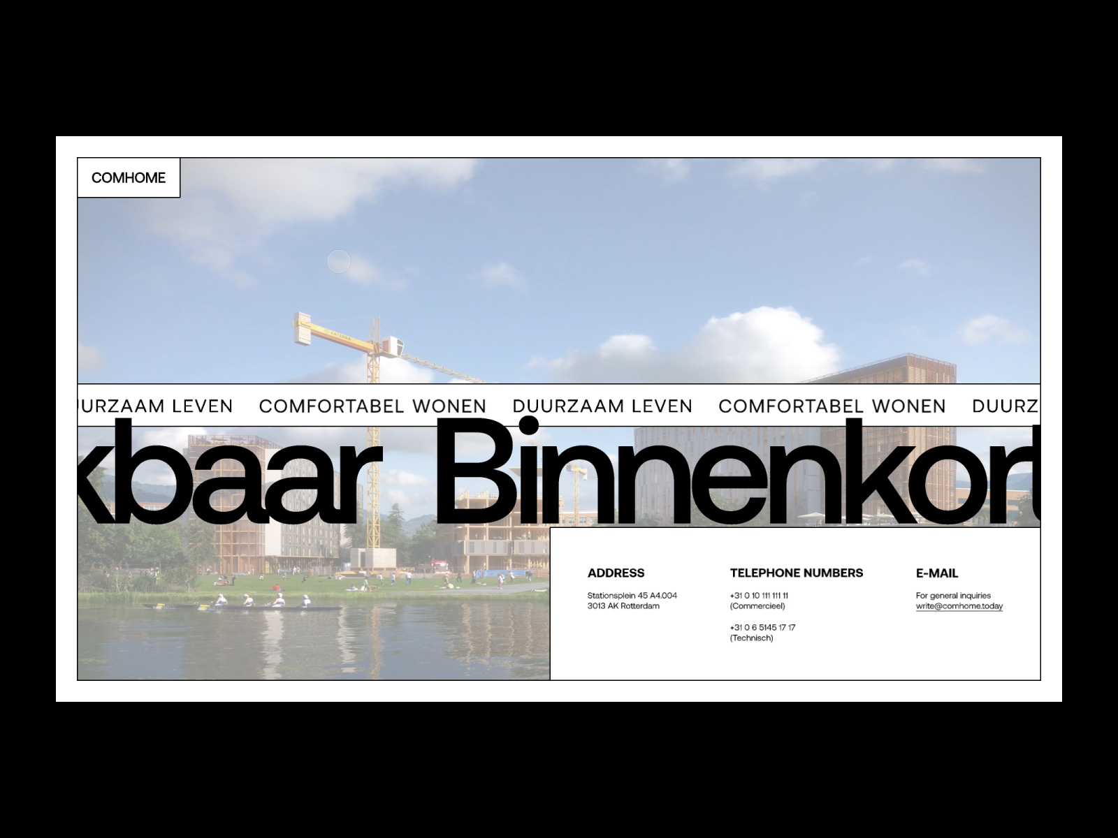 COMHOME Concept plug screen architect design developer hero screen interface animation ui website