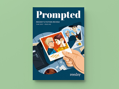 Prompted #02 Cover book book cover book cover art cover cover art cover design design illustrated cover illustration magazine reedsy writing