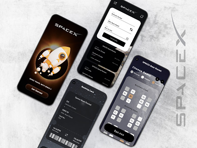 Space X Mobile App design design figma prototype ui ux