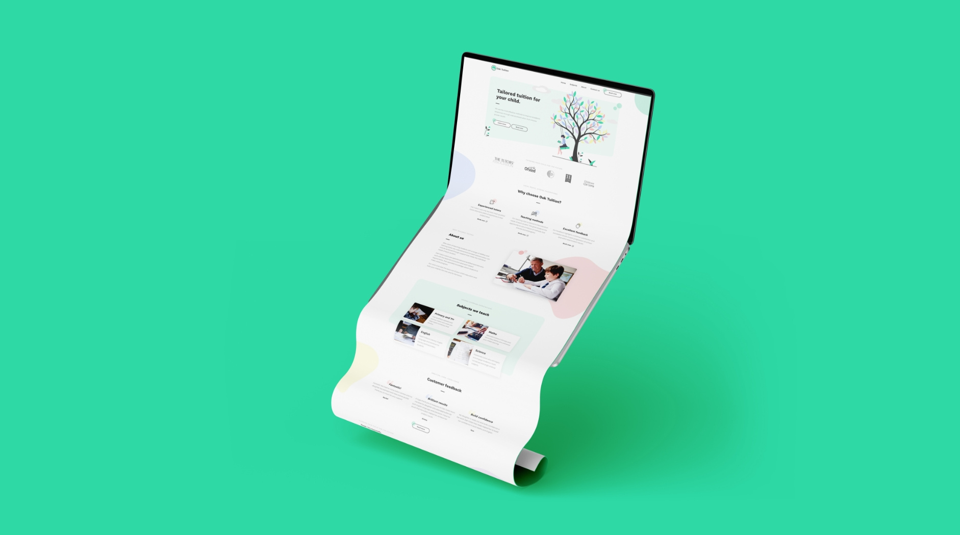 Education Website design education green pastel ui ux website