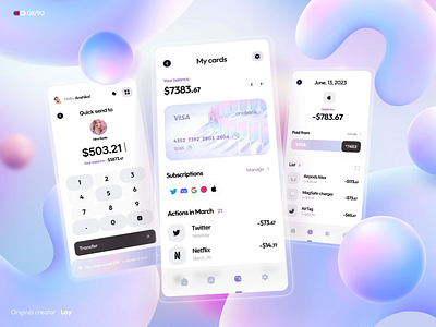 Online Banking App Concept animation app design app ui design bank banking banking app banking app concept banking app ui credit card design flat glassmorphism illustration logo minimal ui ui design ux ux design visa