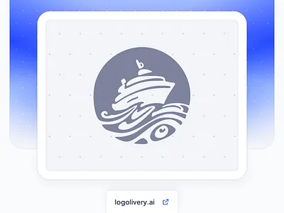 "A Ship on the Waves" — Logotype Design | LogoliveryAI ai powered logo logo logo ai logo design logo generator logotype ship ship on the waves svg