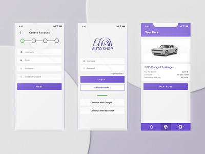 Mobile Application (Auto Shop) app branding graphic design illustration typography ui ux vector