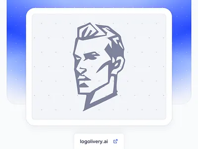 "A Man's Head" — Logotype Design | LogoliveryAI ai powered logo head logo logo ai logo design logo generator logotype man mans head svg