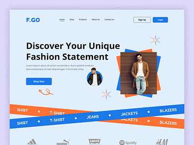 Fashion Store Web Header clothes clothing design e commerce fashion fashion store header home page kids landing page mens minimal modern online shop popular style ui ux website womens