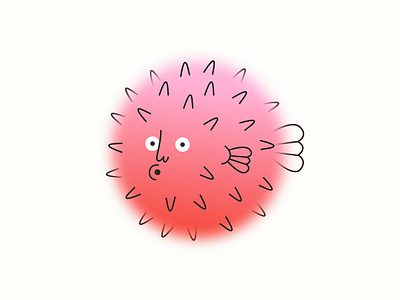 Puffer boi 🐡 blowfish design doodle figma funny gradient illo illustration lol puffer fish sketch vector