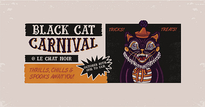 Black Cat Carnival | Le Chat Noir graphic design illustration print social