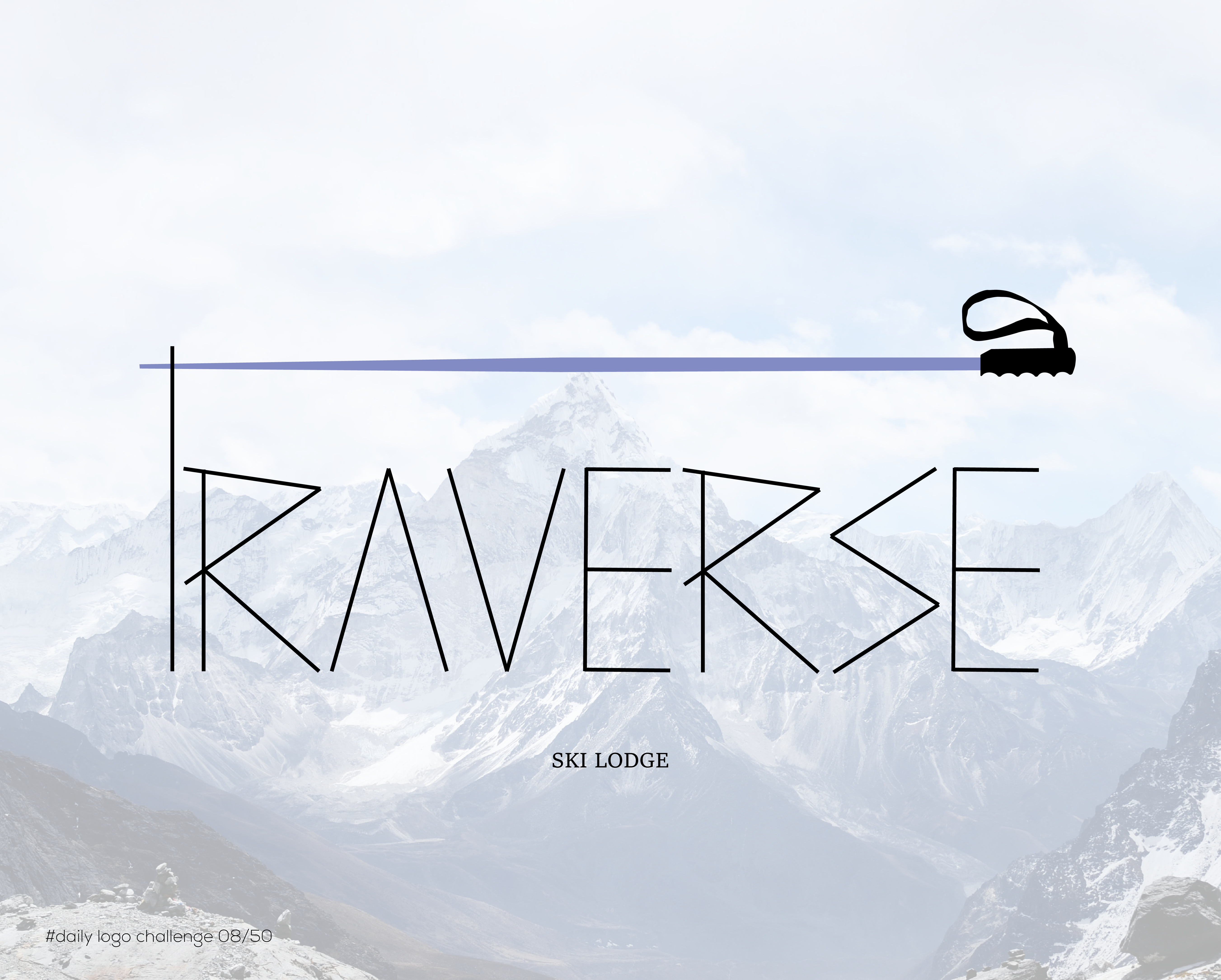 Ski Mountain Lodge Logo branding design graphic design illustration logo typography