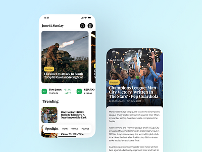 News App Concept (Smartphone) app design graphic design interface ui ux