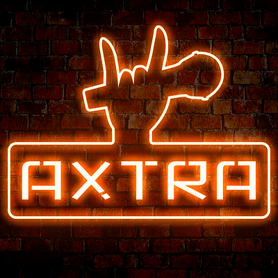 Axtra Neon Logo Made with Ai & Ps graphic design logo