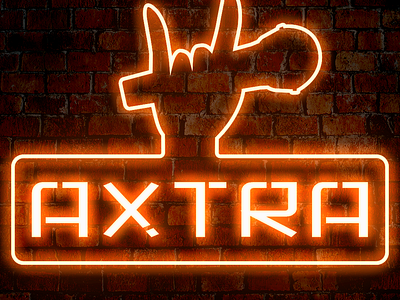 Axtra Neon Logo Made with Ai & Ps graphic design logo