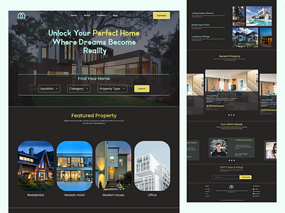 Real estate website Landing page UI design figma landing page real estate real estate website real estate website ui responsive ui trendingdesign typography ui ui and ux ui design ux ux design web design website ui