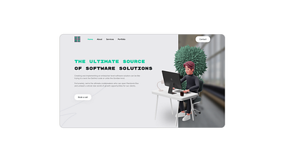 Hero section design illustration minimal minimalistic typography ui web