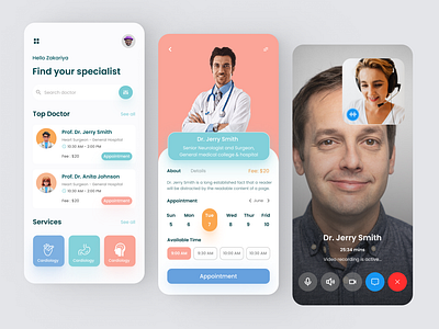 Telemedicine Mobile app app consultant healthcare interface medicine mobile mobileapp productdesign ui uidesign uiux uiuxdesign uiuxdesigner ux uxdesign