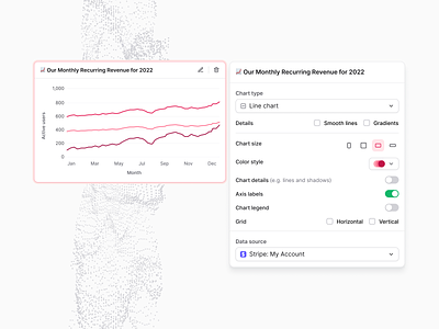 Chart editing (customisation) airtable chart customization chart data chart design chart editing chart integration chart type chatgpt customisation data source edit chart equals app geckoboard generate table graph ai graph customisation graphy line chart open ai ui editing