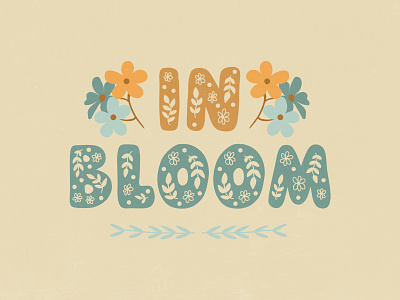 In Bloom Hand Drawn Floral Font chunky font cute feminine floral font flower font font fonts fun type design