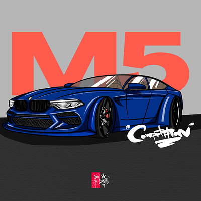 The M5 Goes RATATATAAAA art carsketch graffiti graphic design illustration m5 sketch