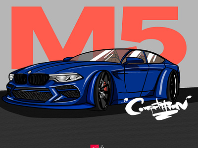 The M5 Goes RATATATAAAA art carsketch graffiti graphic design illustration m5 sketch