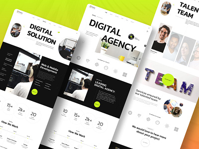 Digital Agency Website Design branding digital agency graphic design trendy design ui ux uxui