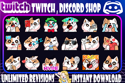 Cute cat twitch emotes and twitch sub badges cat cat emotes cat sub badges cat twitch emotes cute cat cute cat emotes discord emotes facebook illustration logo sub badges twitch twitch badges youtube