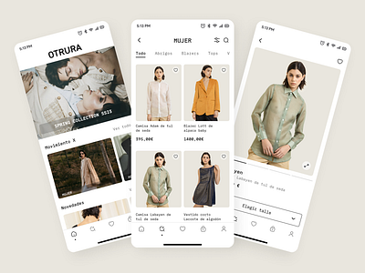 OTRURA -App UI Design alta costura app clothes design ecommerce fashion luxury markos vigil otrura ui ux