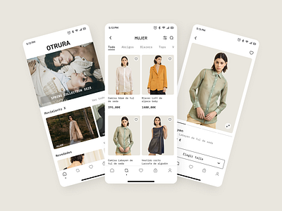 OTRURA -App UI Design alta costura app clothes design ecommerce fashion luxury markos vigil otrura ui ux