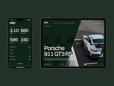 GreenHellWerks — Website Design branding cars fonts graphic design identity infographics interface mobile mobile version racing responsive versions tablet tablet version typography ui ux web design website