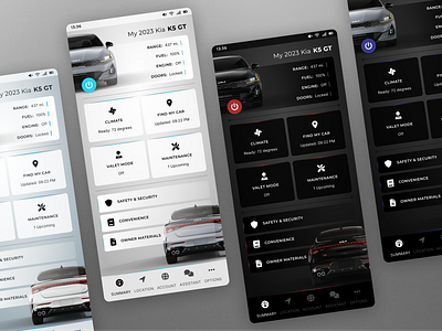 Kia Access App app design car app figma k5 kia access kia app mobile ui